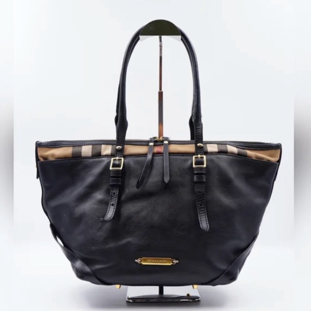 BURBERRY Calfskin House Check Salisbury Tote